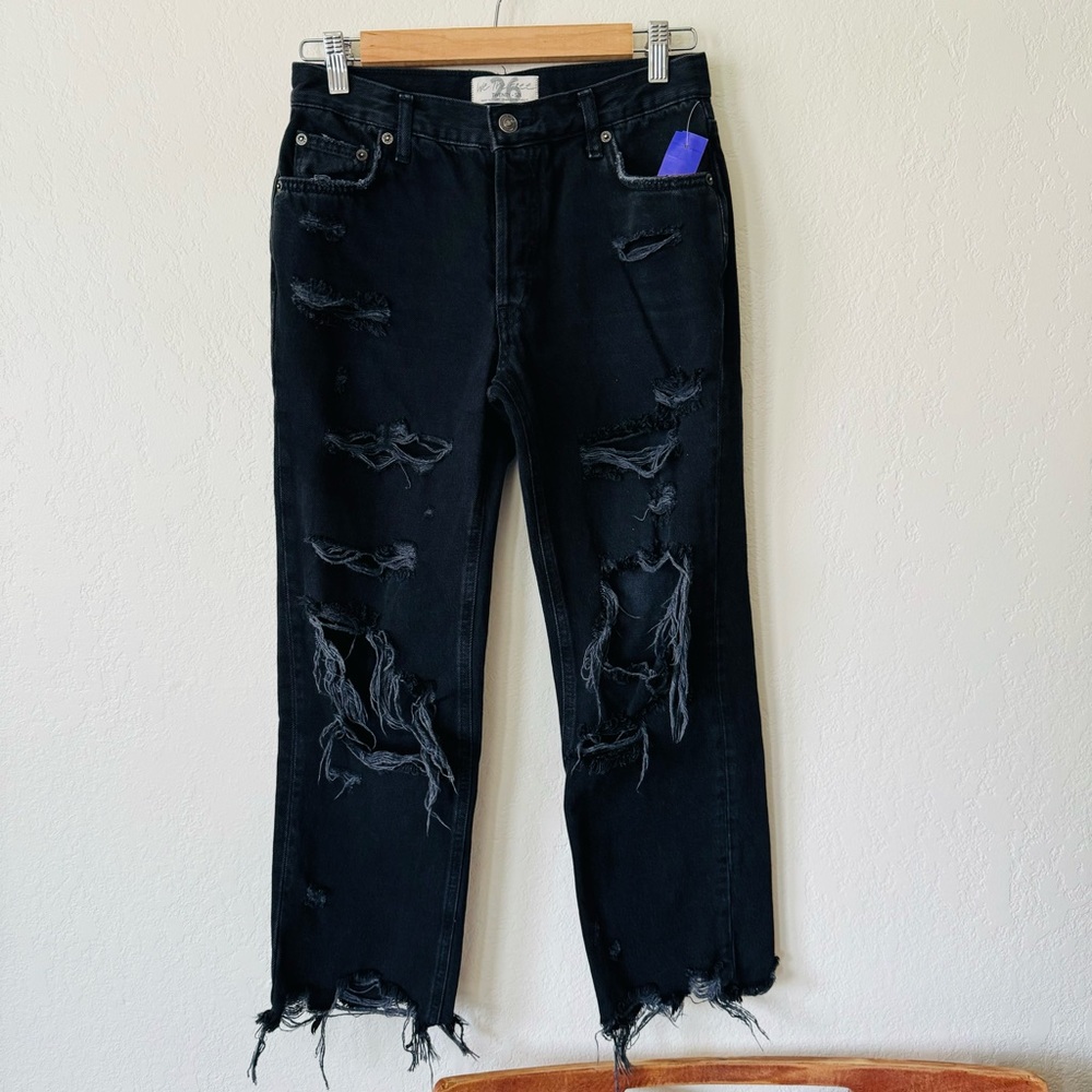 We The Free | Free People | boyfriend distressed black mom jeans